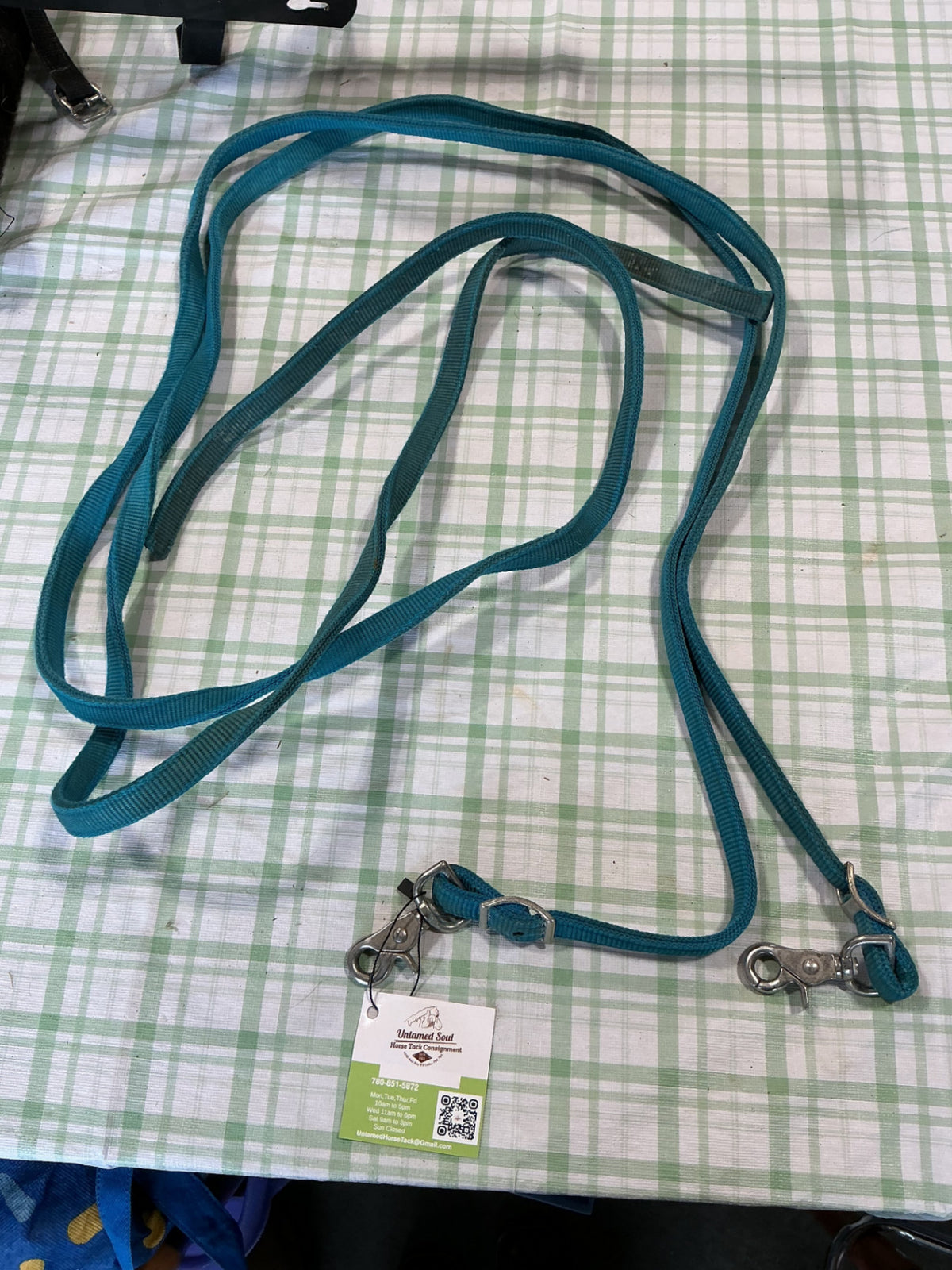 extra long reins blue nylon 