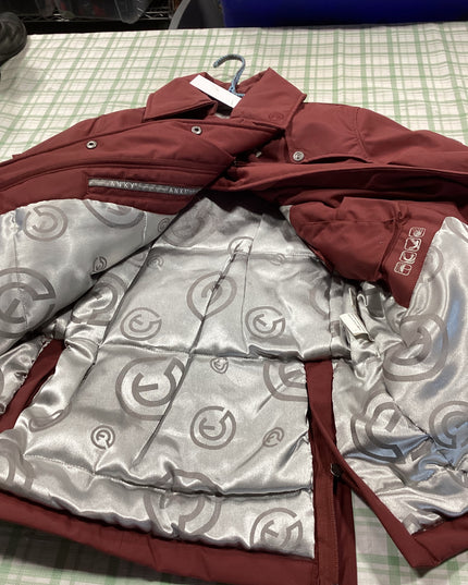 winter coat maroon heavy duty 