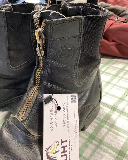 paddock boots black leather zip up