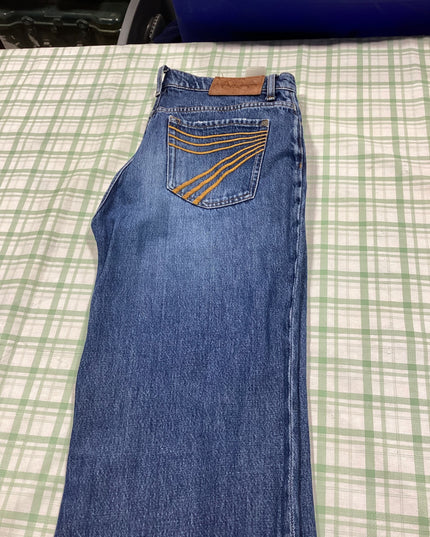 seven jeans light wash low-mid waste flare legged