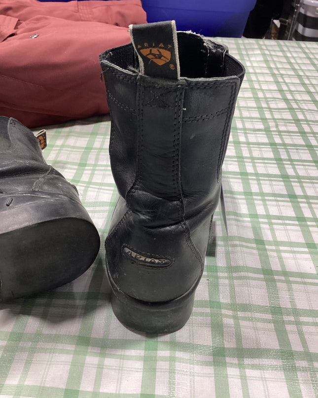 paddock boots black leather zip up
