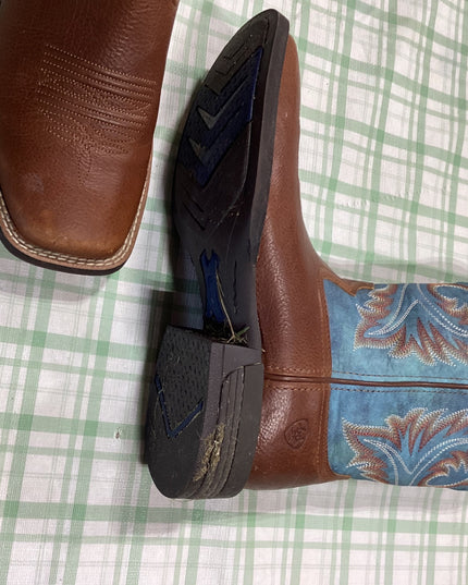 cowboy boots blue and light brown 
