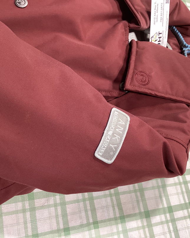 winter coat maroon heavy duty 