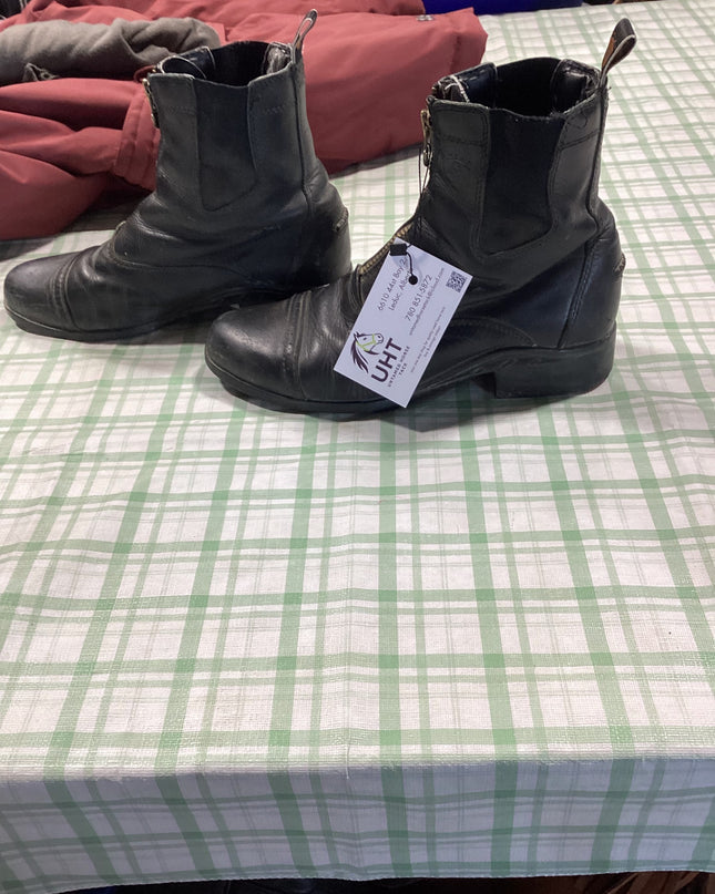 paddock boots black leather zip up
