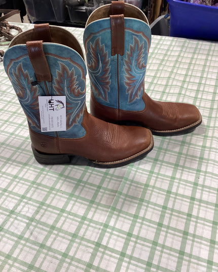 cowboy boots blue and light brown 