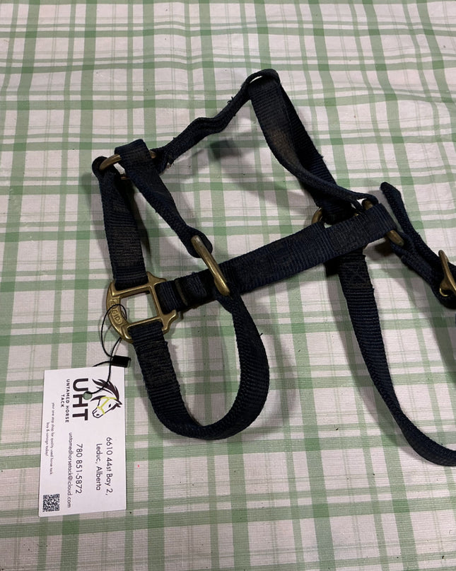 halter nylon black weanling/yearling 