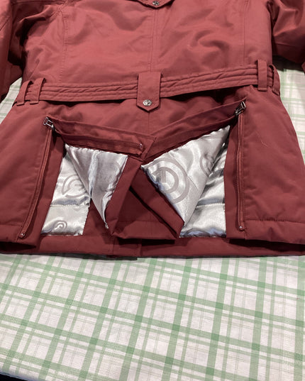winter coat maroon heavy duty 