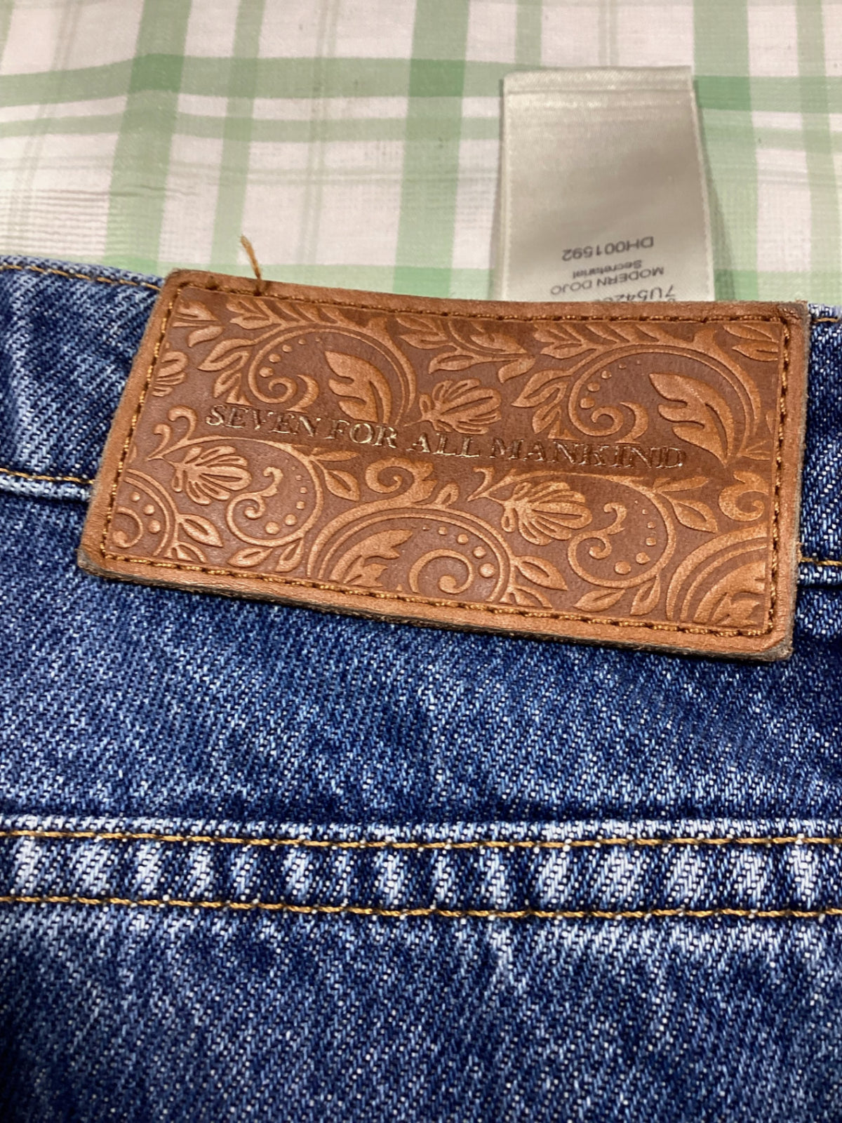 seven jeans light wash low-mid waste flare legged