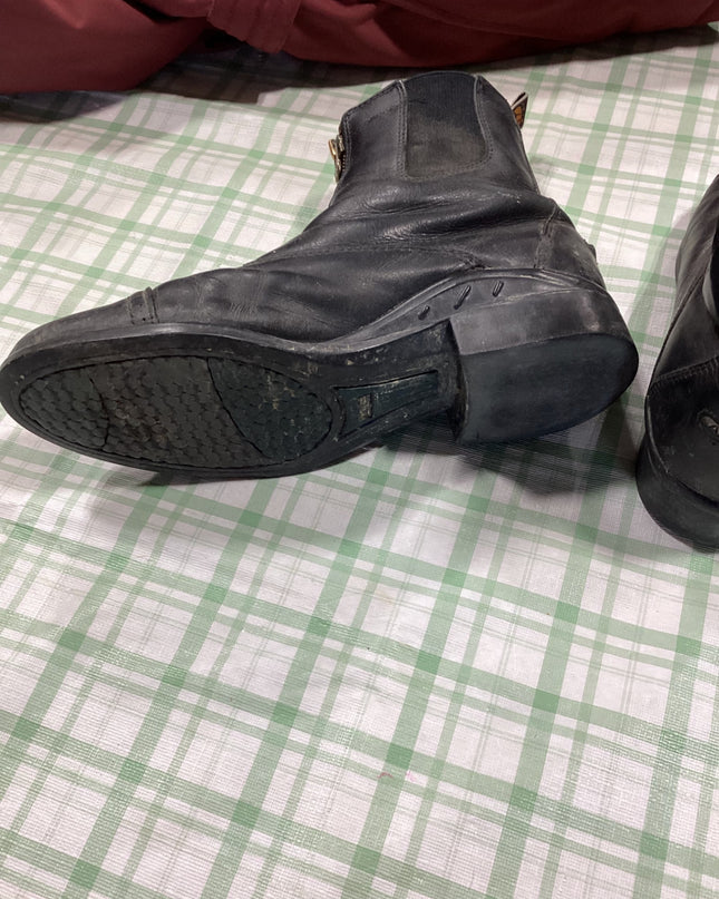 paddock boots black leather zip up