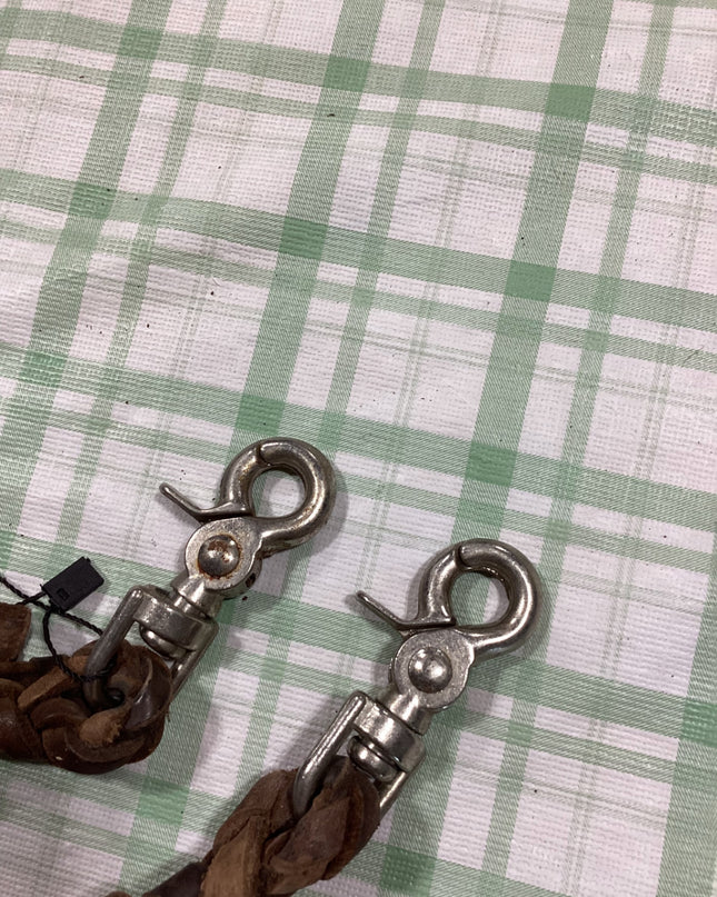 western reins braided leather 
