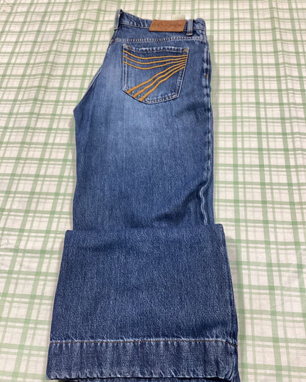 seven jeans light wash low-mid waste flare legged