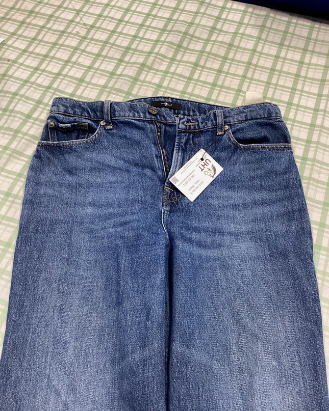 seven jeans light wash low-mid waste flare legged