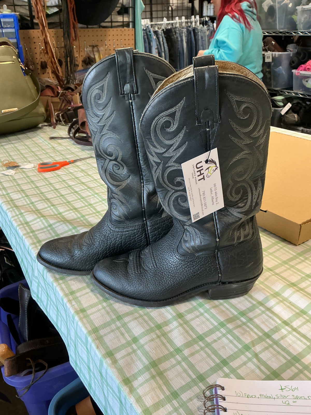 cowboy boots leather black