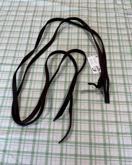 western split reins no clips leather long 