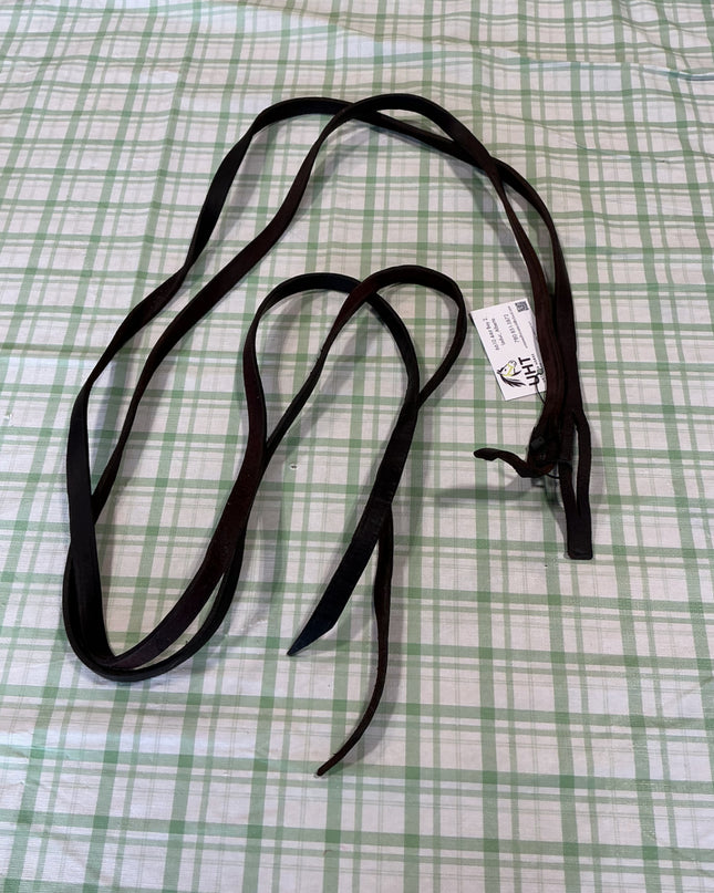 western split reins no clips leather long 