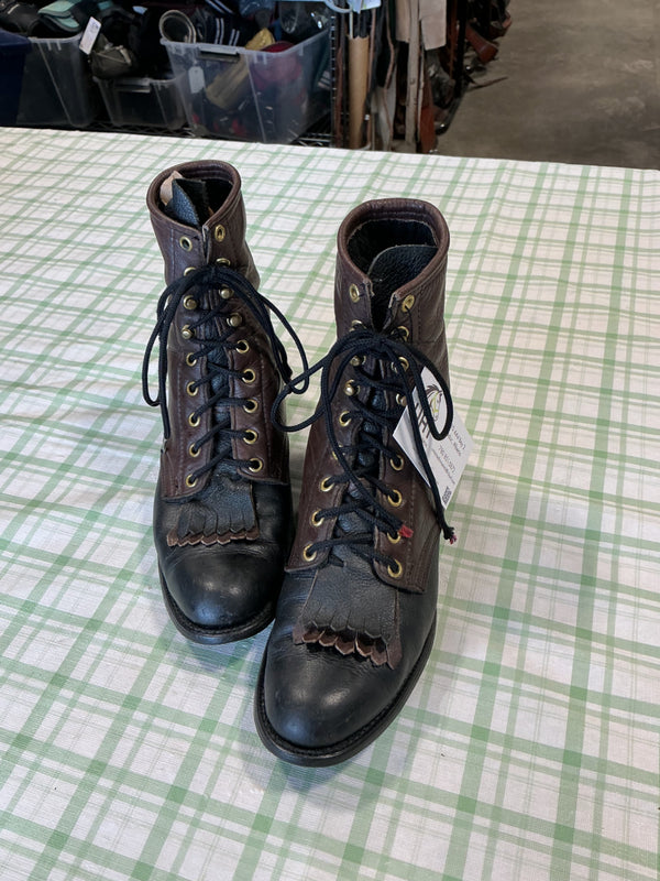 Paddock Boots – Black & Brown Leather, Approx. 8–9 | Used, Good