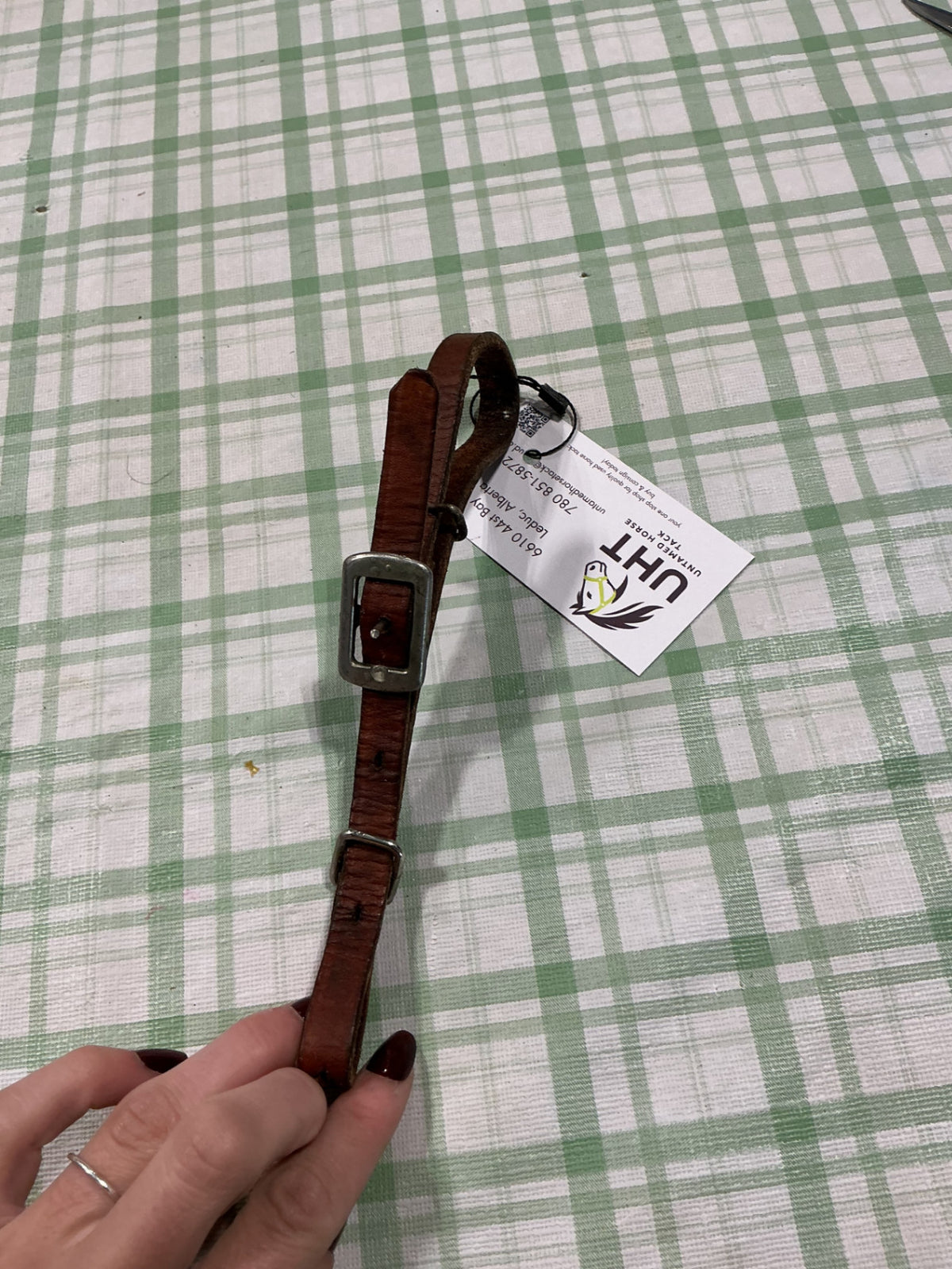 chin strap leather