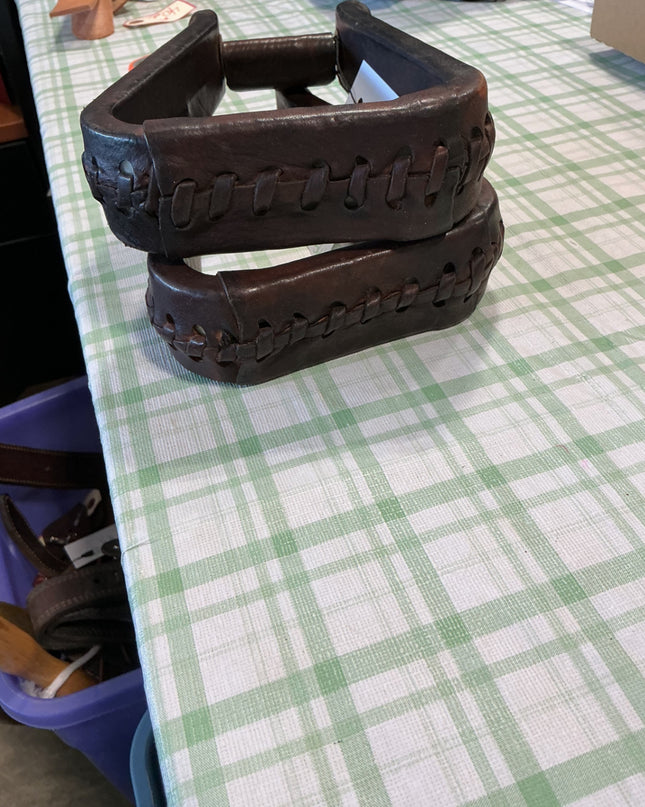 western stirrups brown leather