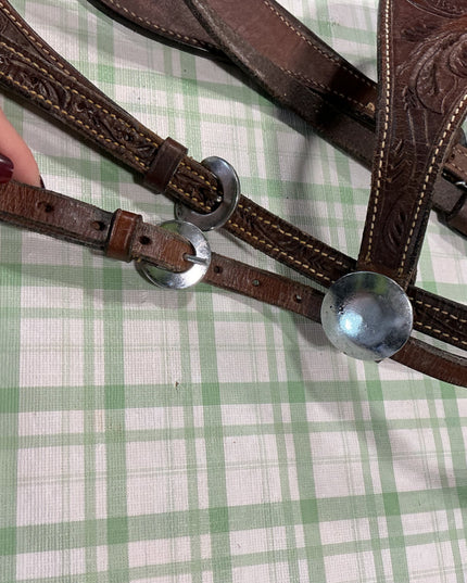 western bridle built in design leather dark 