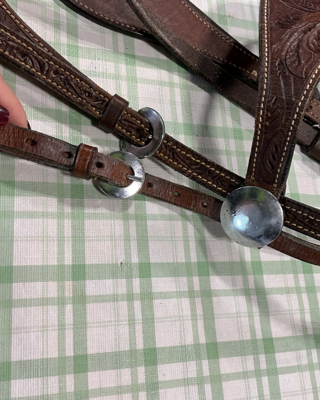 western bridle built in design leather dark 