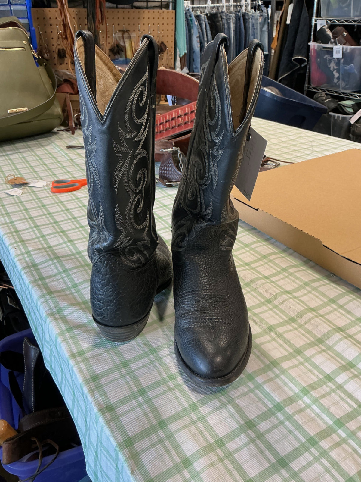 cowboy boots leather black