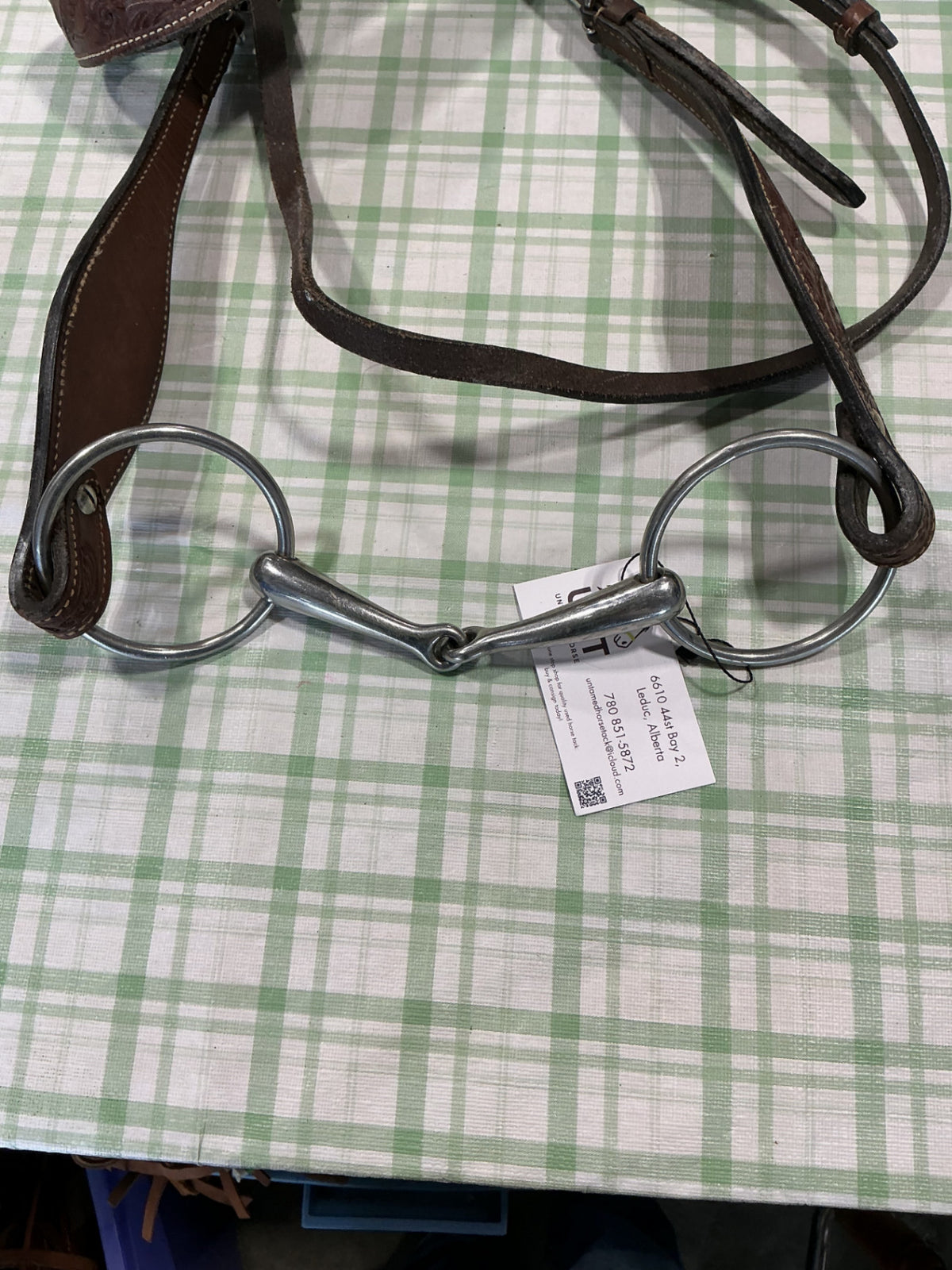 Western Headstall  built in design leather dark