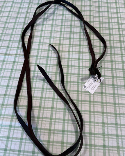 western split reins no clips leather long 
