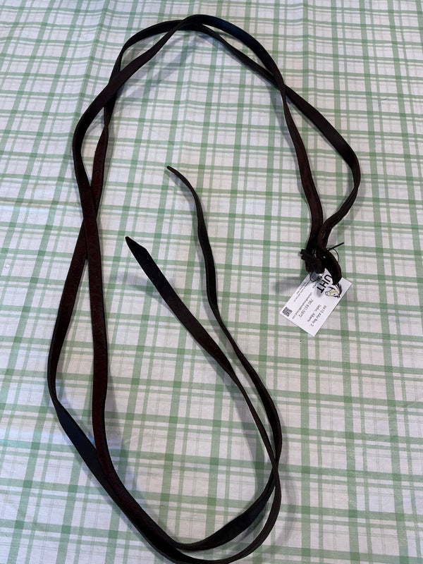 Western Split Reins – Brown Leather, Long, No Clips | Used, Very Good