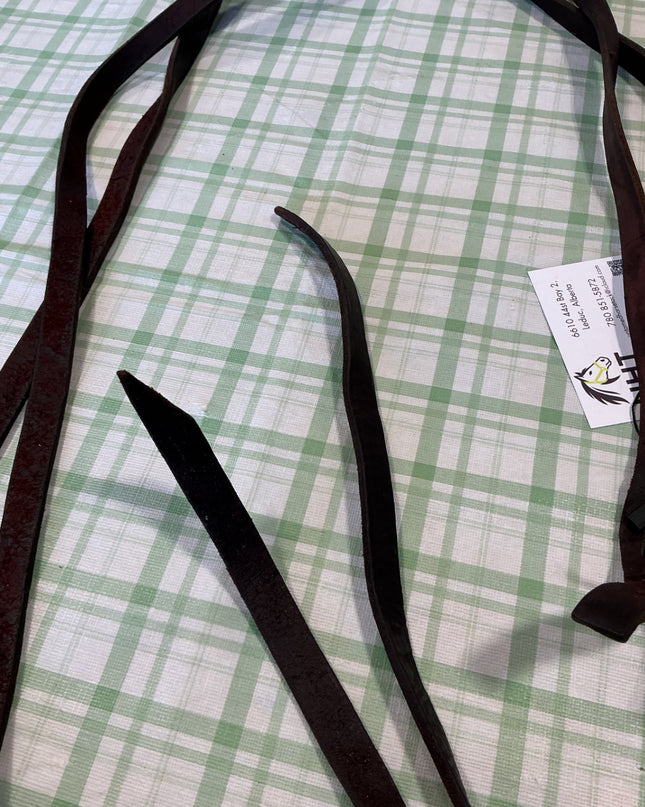 western split reins no clips leather long 
