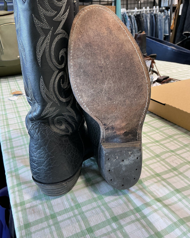 cowboy boots leather black 
