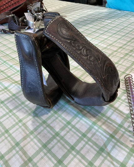 western leather stirrups 