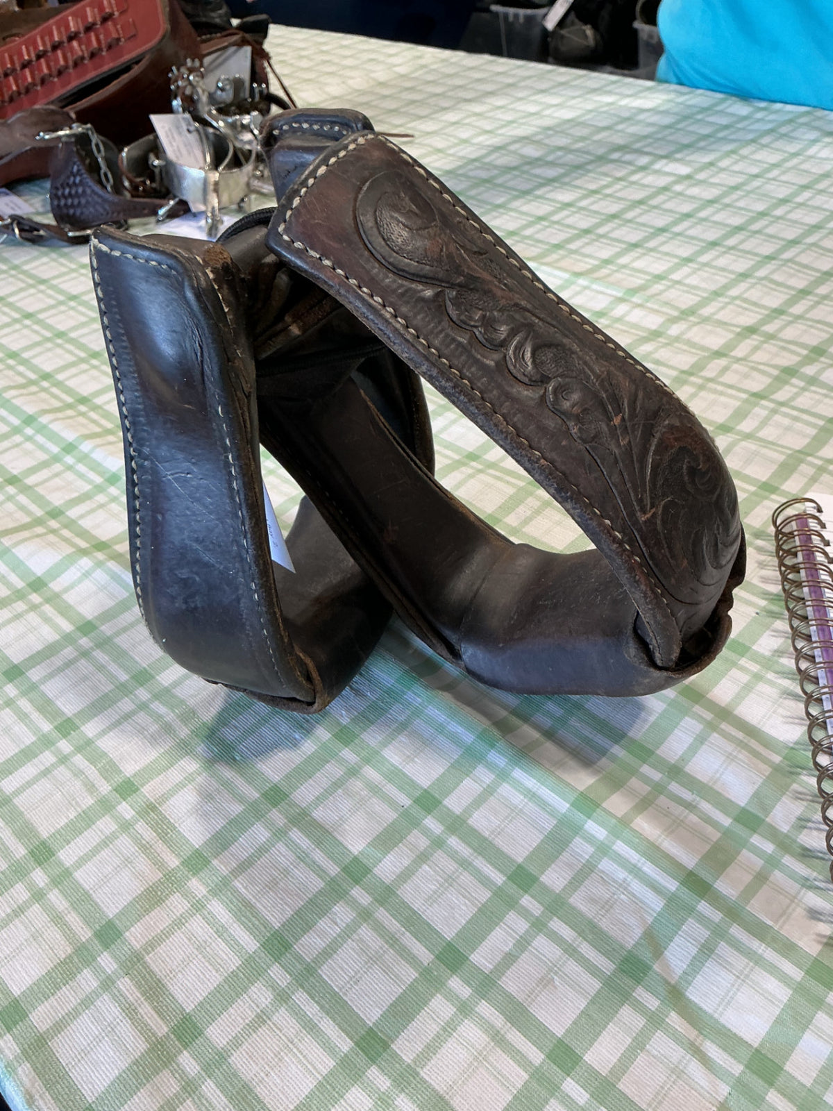 western leather stirrups