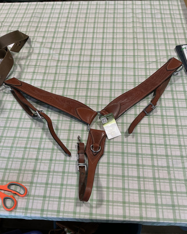breast collar leather brown 