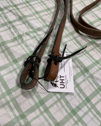 western split reins long light brown 