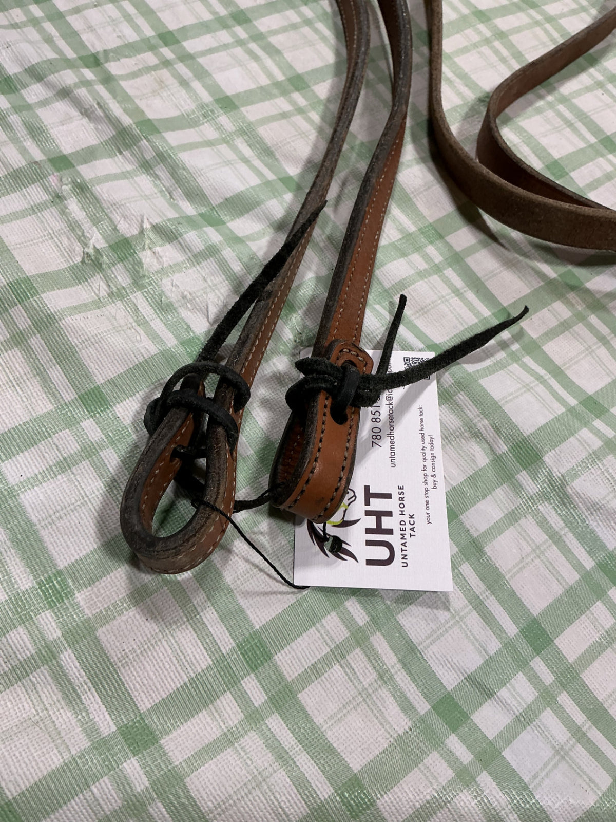 western split reins long light brown