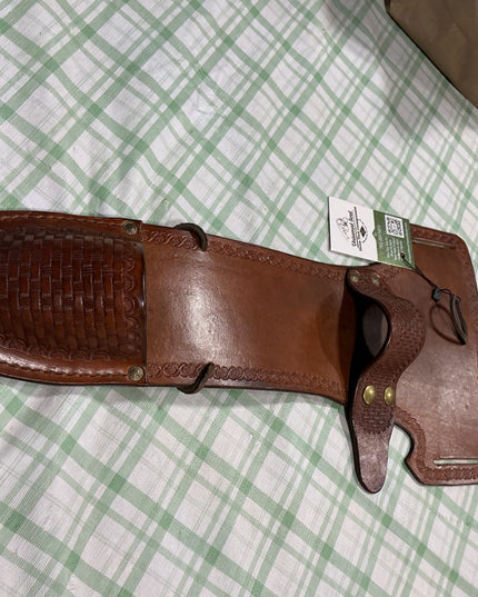 leather leg holster dark brown