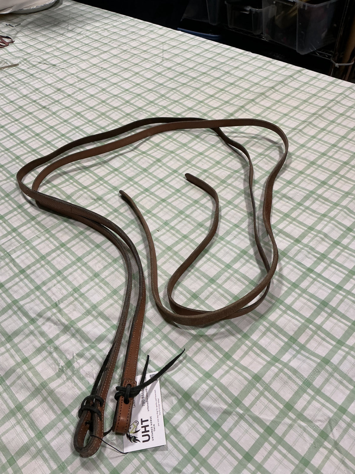 western split reins long light brown