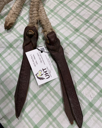 western rope split reins no clips attached