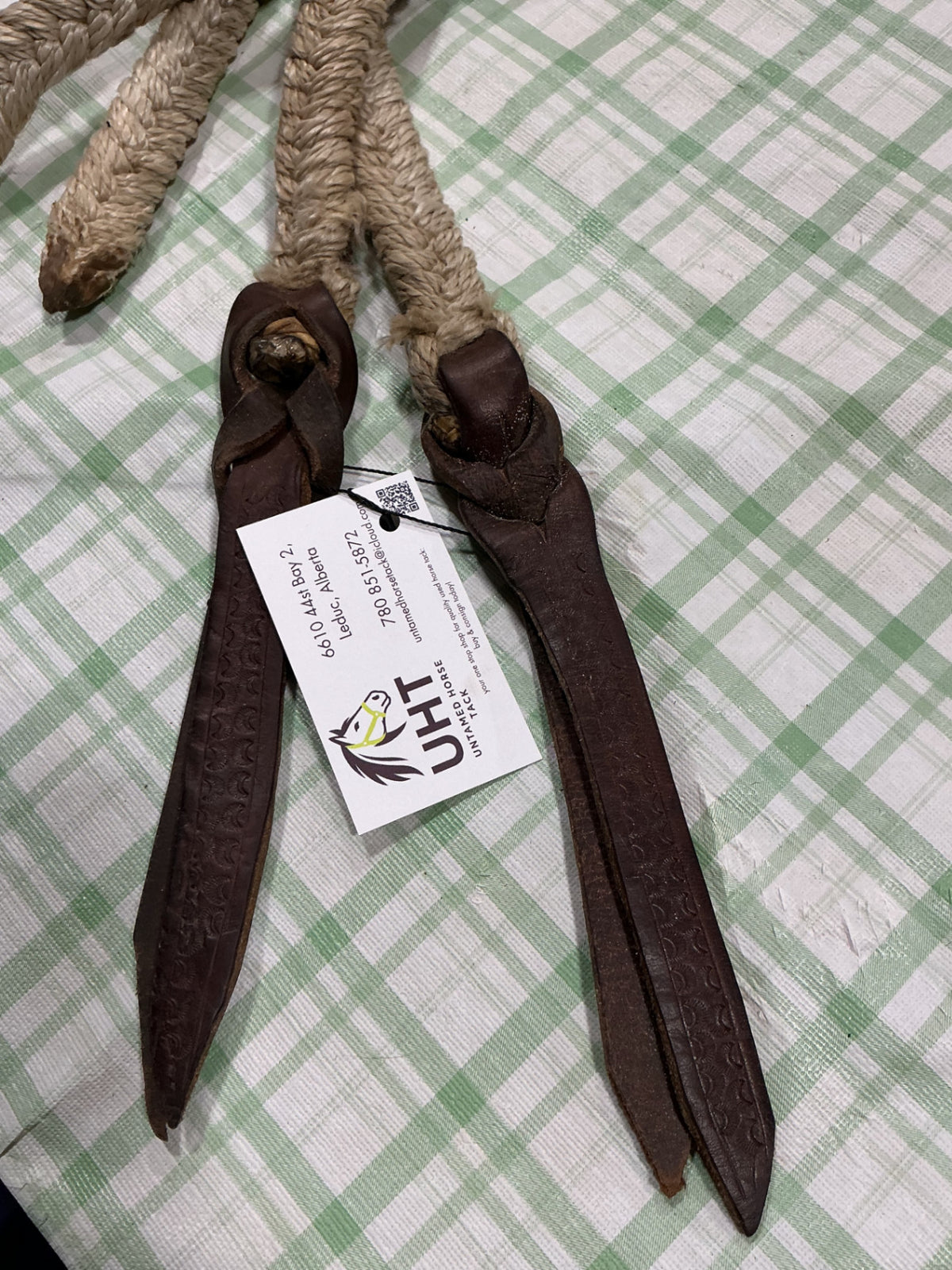 western rope split reins no clips attached