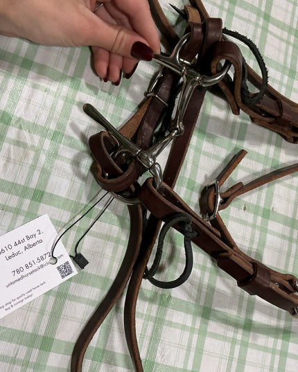 western bridle pony fitting wiht bit attached 4.5"bit 