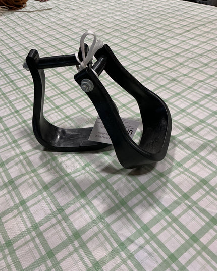 western stirrups black