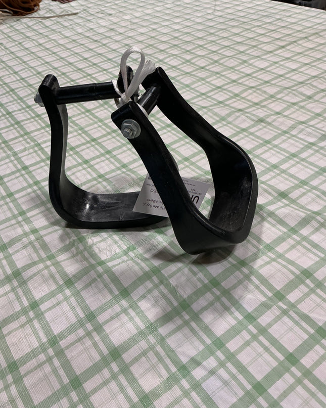 western stirrups black