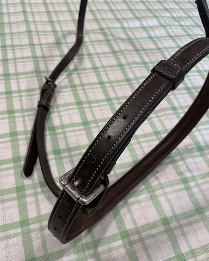 Noseband English Black Leather