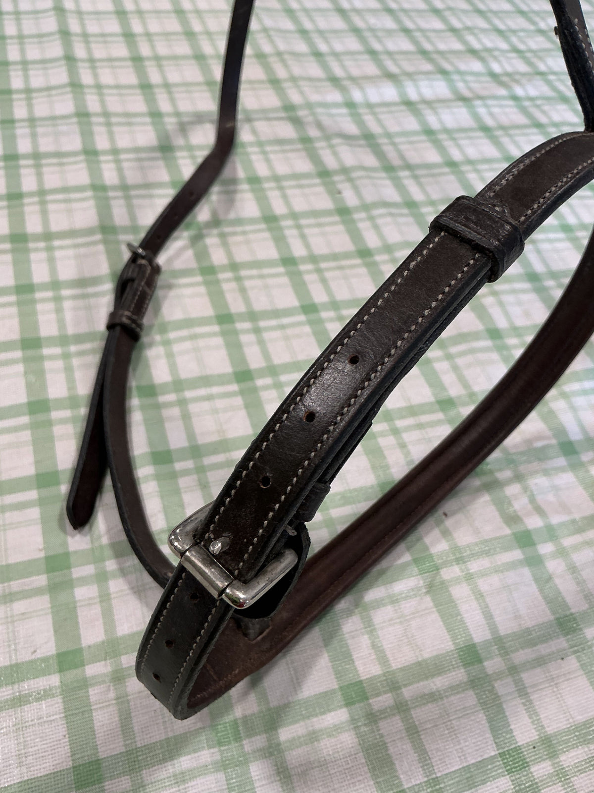Noseband English Black Leather