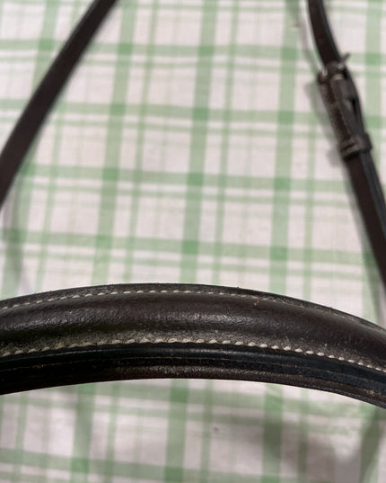 Noseband English Black Leather