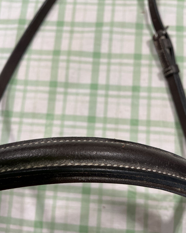 Noseband English Black Leather