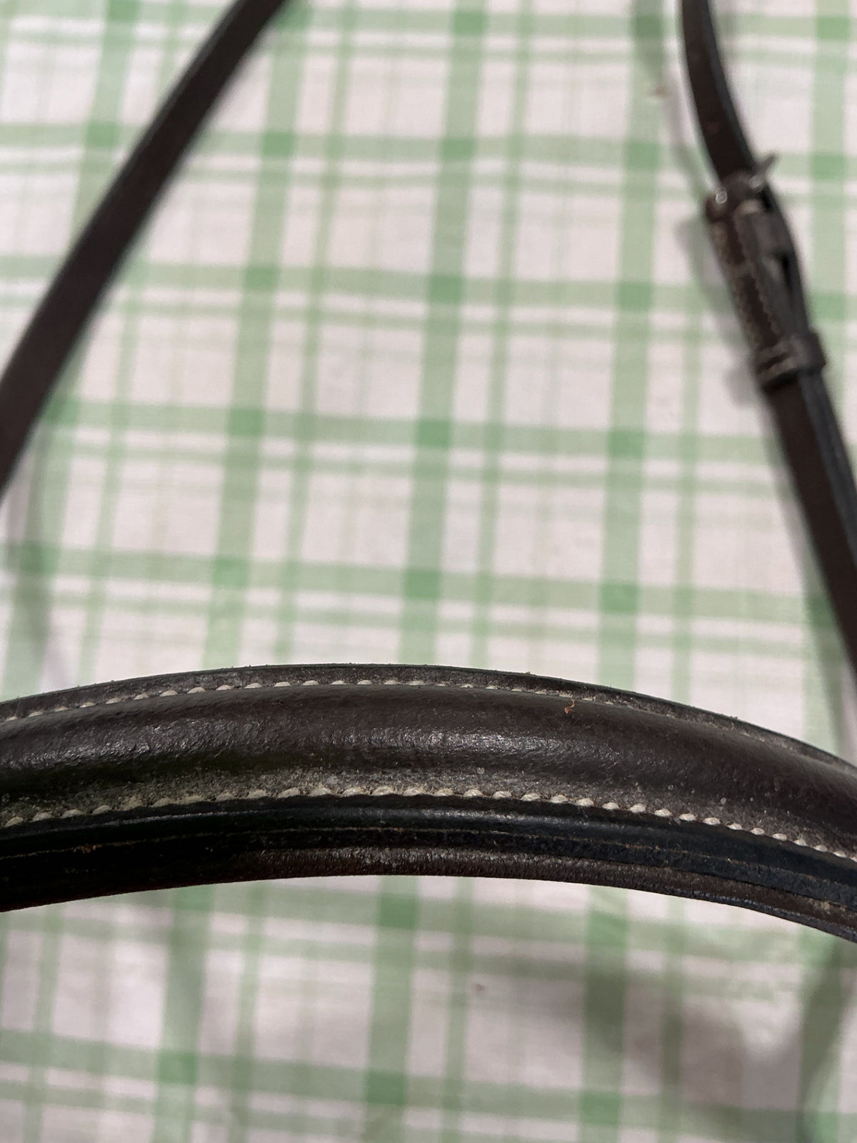 Noseband English Black Leather