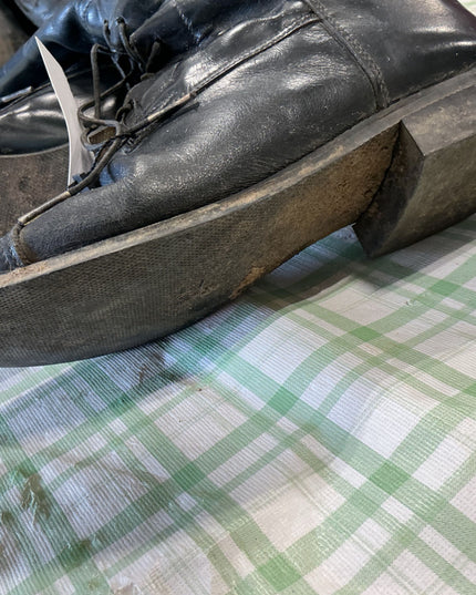 Tall Boots English 8B Leather Uppers No Zipper/Pull On