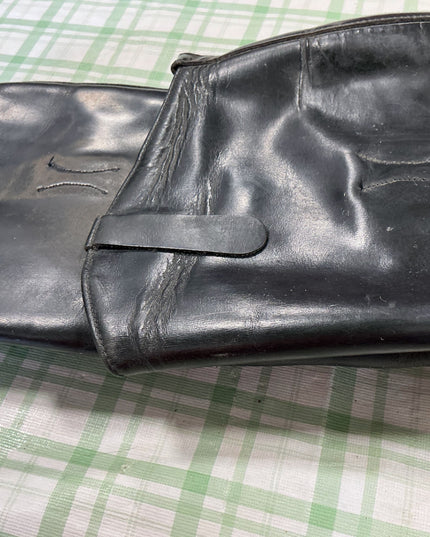 Tall Boots English 8B Leather Uppers No Zipper/Pull On