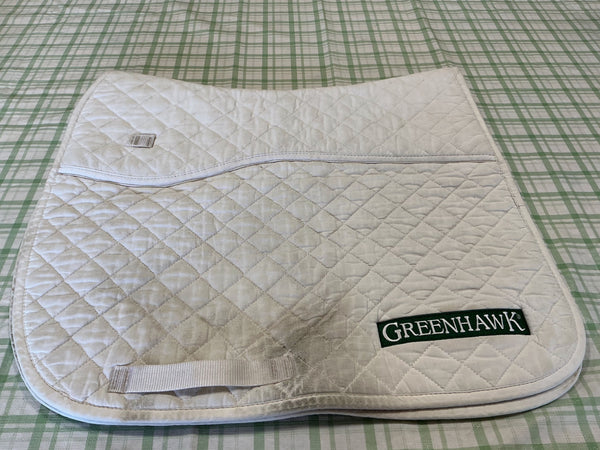 English Saddle Pad – Greenhawk, White (B) | Used, Acceptable